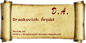 Draskovich Árpád névjegykártya