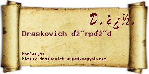 Draskovich Árpád névjegykártya