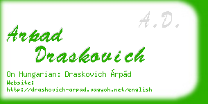 arpad draskovich business card